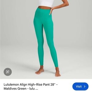 Lululemon HR Align Maldives Green Align Leggings 25"